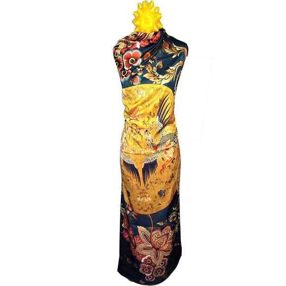 NWT Double Sided Silk Scarf 53"x53" Large Square Shawl Wrap XiangYunShal 22751 - Picture 12 of 16